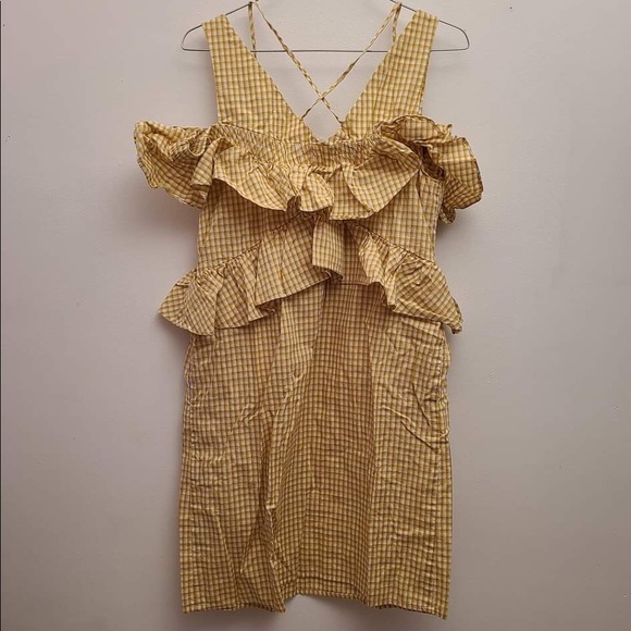 Urban Revivo Yellow Plaid Dress - Picture 2 of 4